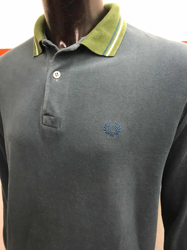 Chomba Fred Perry Retro Vintage Mangas Largas Talle Small