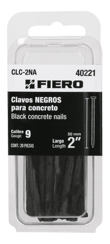 Blister Clavos Concreto Negros 2 Pulgadas (20 Piezas)