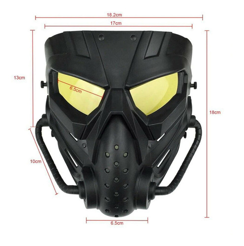Imagen 12 de 12 de Máscaras Faciales Completas Juego De Caza Amarillo Negro