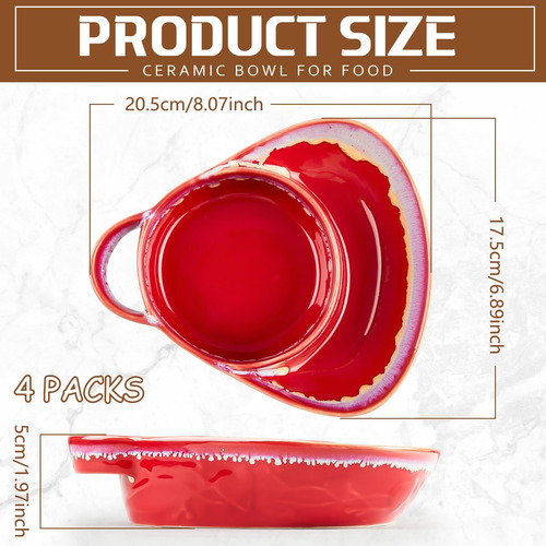Foldtier 4 Piezas 24 Oz Chip And Dip Bowl Sopa Y Lado Con As
