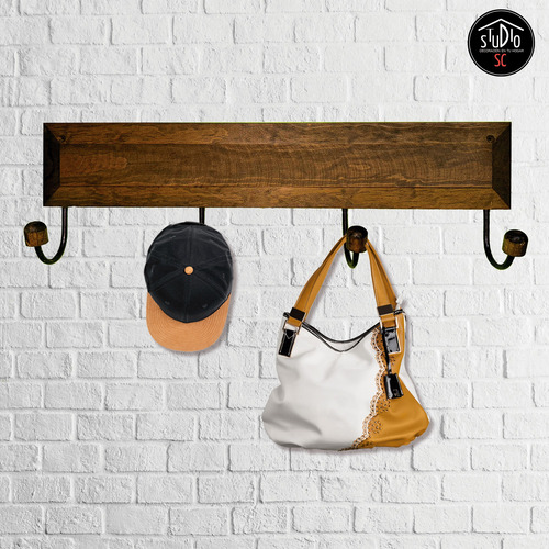 Perchero De Pared Liso 4 Ganchos