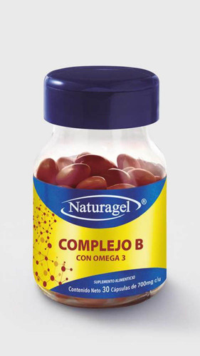 Naturagel Complejo B Con Omega 3 700 Mg 30 Capsulas Sabor Sin Sabor