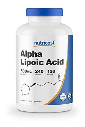 Suplemento Nutricost Alpha Lipoic Acid, 0.02 Oz Por Porción,