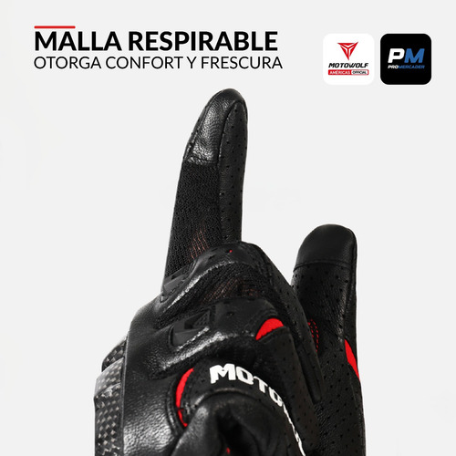 Guantes Moto Motowolf 0305 Piel Transpirable Táctil Premium Talla Xl
