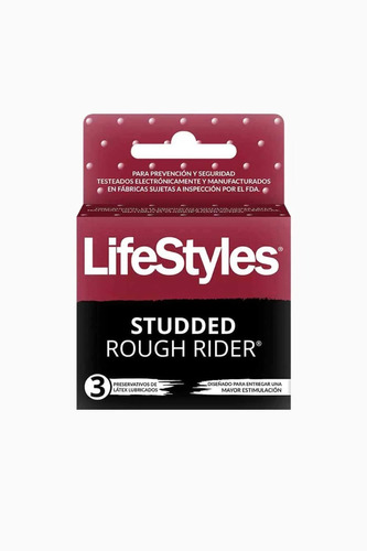 Lifestyles Preservativos Studded Rough Rider X 3 Unidades