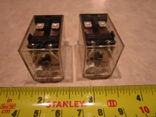 Lot Of 2 Omron Ly2n Plug In Relay,8 Pins,square, 24vdc, 12