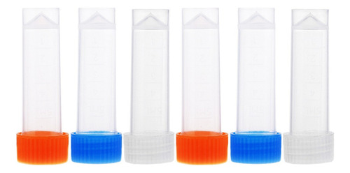 6pcs Contenedor Tapa Multicolor Transparente Botellas De
