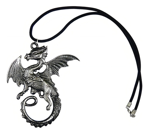 Collar Dragon Con Navaja Oculta Fantasy Defensa Personal Emergencia Fm-426 Color Gris
