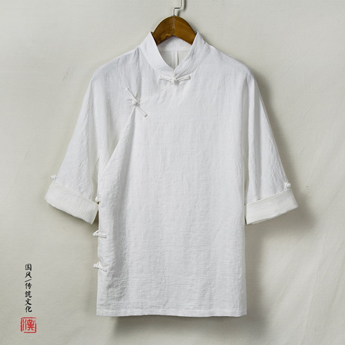 Disfraz De Algodón Hanfu Wudang Tops China Tang Traje Shir