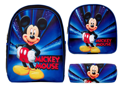 Kit Mochila Infantil Costas Menino Mickey Mouse 3d Toys 2u