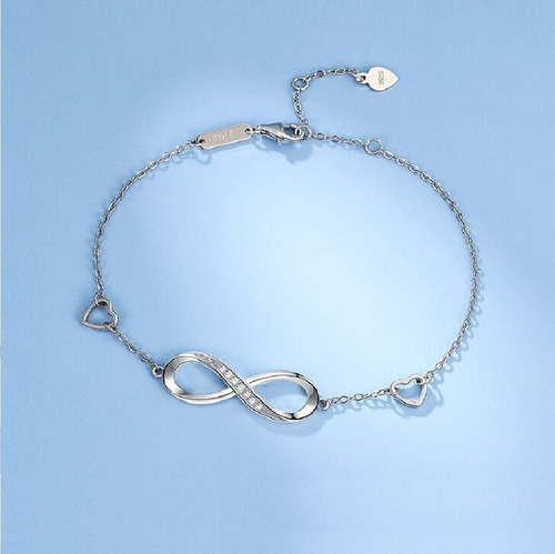 Pulsera De Plata Esterlina S925 Con Circones - Amor Infinito