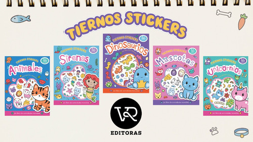 Tiernos Stickers - Unicornios - Original - Editorial V&r
