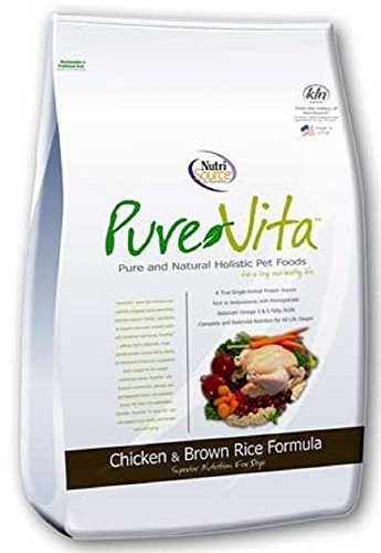 Pure Vita Dry Dog Food - Pollo Y Arroz Integral - 15 Lb