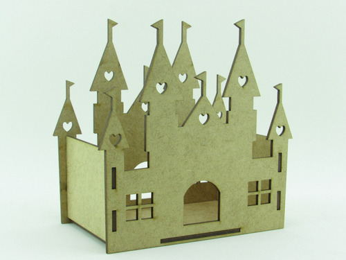 5 Cachepô Castelo Princesas 15cm Em Mdf Cru Lembrancinhas