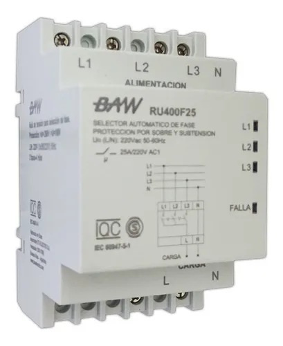 comprar Selector Automático Fase 25a Protector De Tensión Trifásico