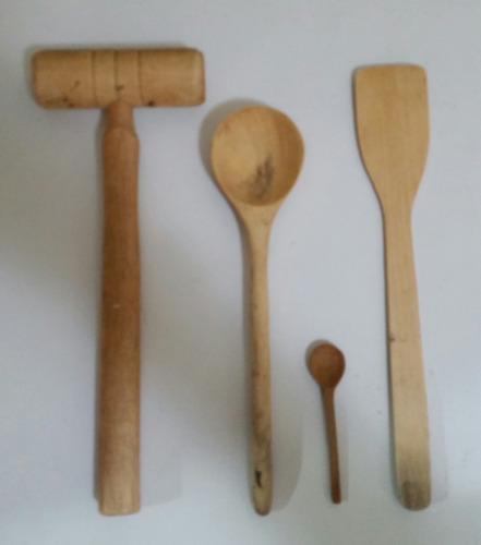 Set De 4 Paletas De Madera De Cocina