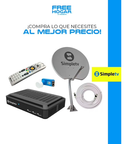 Kit Simpletv Lh01 Satelital Con Antena Y Control Remoto
