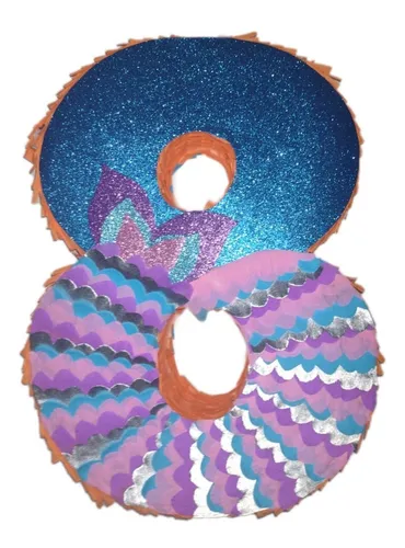 Piñata Grande Numero Cola De Sirena X 1 Unid De 50cm Aprox