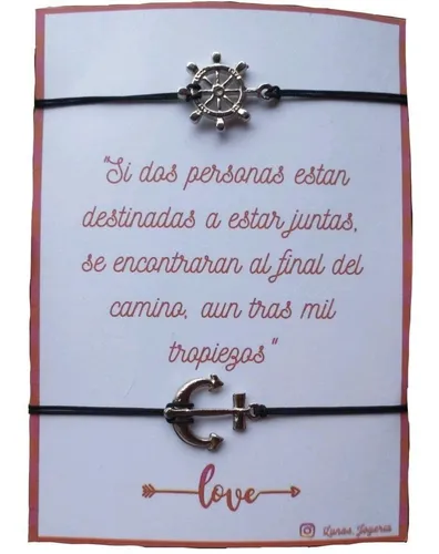 comprar Pulseras Ancla Y Timon Para Parejas Novios Regalo Aniversari