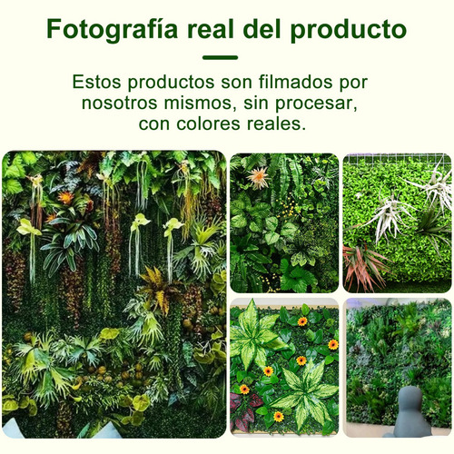 3 Pzas Muro Verde Follaje Artificial 60x40 Cm (greenwall) Verde Claro Verde Claro