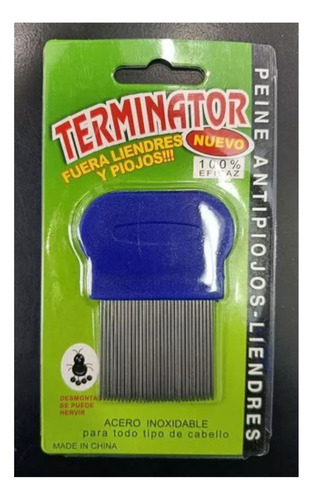 Peine Saca Piojos Con Cerdas Acanaladas De Acero Inoxidable