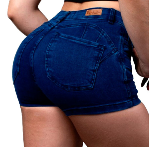 Short Mujer Colombiano Levanta Cola Jean Super Elastizado 