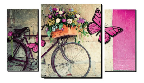 Cuadro Decorativo Bicicleta Y Mariposa Vintage | Cuotas sin interés