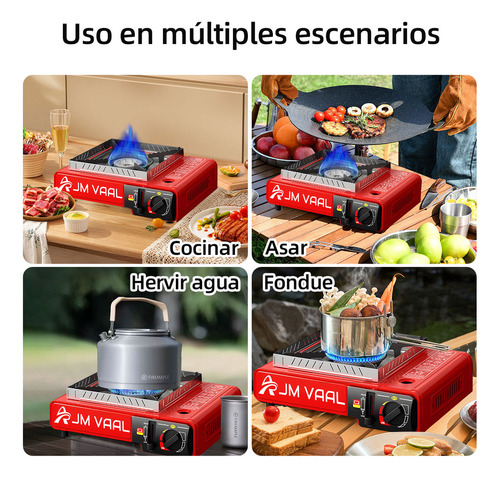Estufilla Portátil Estufa Acampar Con Parabrisas Jm Vaal