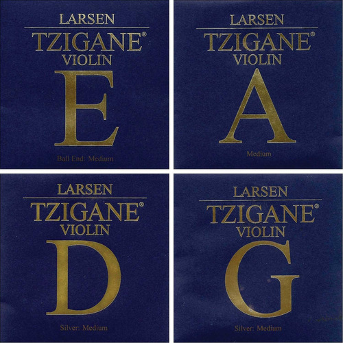 Larsen Tzigane 4  Juego Cuerda Para Violin Grosor Medio