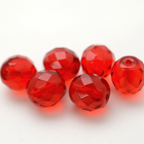 Imagem 4 de 4 de 100 Cristais Bola Com Furo Jablonex 04mm Vermelho