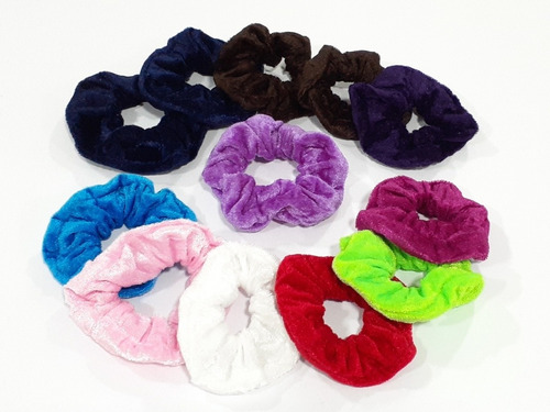 Rabicó Scrunchies De Veludo Moda Retrô Kit 12 Peças Atacado
