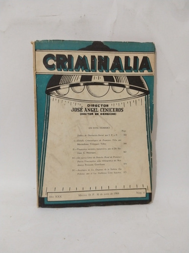 Revista Criminalia José Ángel Ceniceros #6 1964 