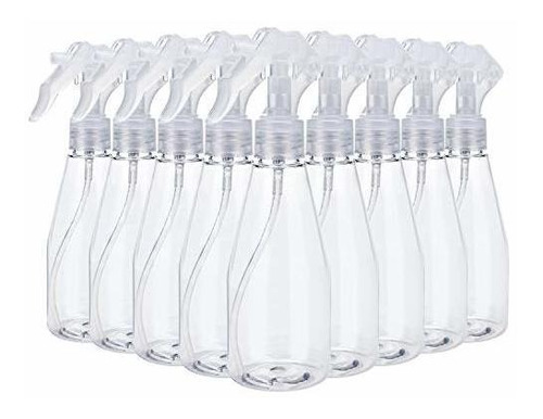 Botella De Plastico Con Rociador 9 Piezas 200ml Transparente
