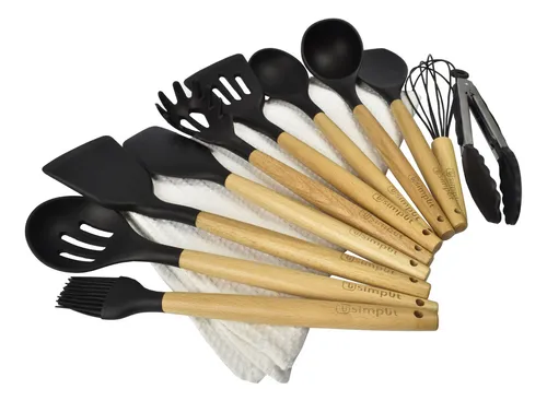 Kit Batería Cocina 7 Pza + Set 12 Utensilios Simplit