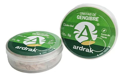 Cristais De Gengibre Limão Sal Pote 8g Ardrak