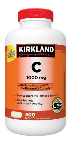 Vitamina C 1000 Mg Kirkland 500 Tabletas Americano Original
