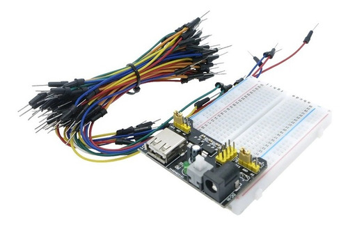 Protoboard De 400 Puntos + Alimentador Mb102 +cables