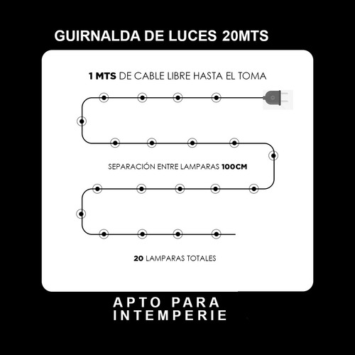 Imagen 3 de 10 de * 20 M Guirnalda Retro Led 3w Opal Cálida O Fría Exterior