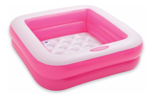 Pileta Inflable Pelotero Cuadrado Intex Piso Acolchado Rosa