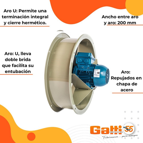 Extractor De Aire Axial Industrial 55 Cm Para Conducto Gatti