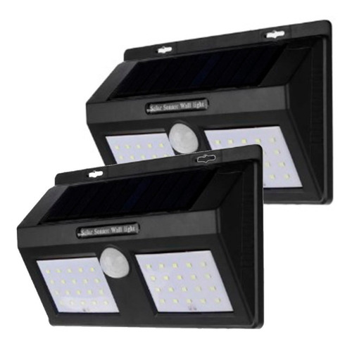 Pack X2 Lámparas Solares 40 Led Con Sensor De Movimiento