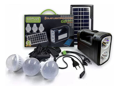 Kit Solar De Emergencia Camping Usb 3 Ampolletas