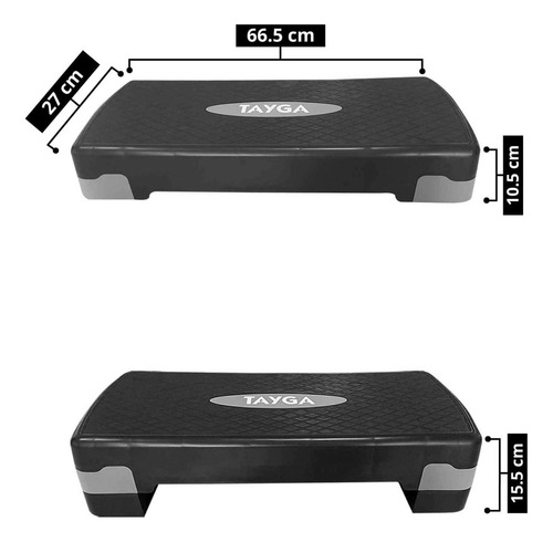 Banco Step Tayga, Resistente Y Ajustable Para Cardio