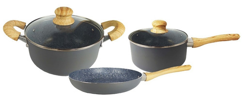 Set Olla Cacerola Sarten Hudson Revesti Ceramica Granito Bz3