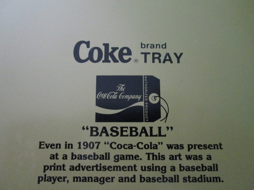 Antigua Charola De Coca-cola Juego De Beisbol En 1907 (Usado)
