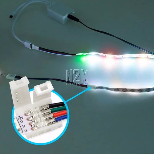 Imagen 6 de 10 de Conector Led Con Cables Tira 5050 Rgb Monocromatica Colores