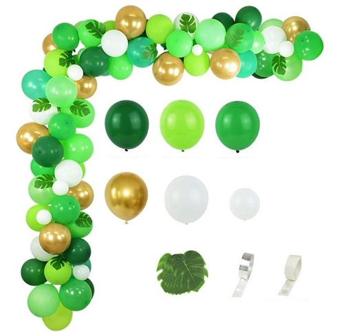 Arco Organico Deco Globos Verdes Selva Bosque Dinos