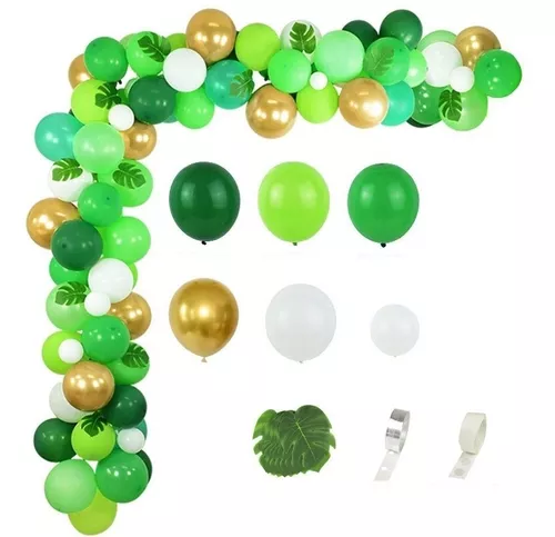 Arco De Globos Retro Verde Olivo Orgánico Cotillón Cumple