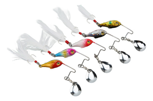 Señuelo De Pesca Vib Spoon, 5 Miniseñuelos De Metal Giratori