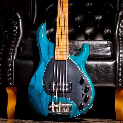 Baixo 5 Cordas Musicman Stingray 5 Transparent Teal 1994 Baixo 5 Cordas Musicman Stingray 5 Transparent Teal 1994